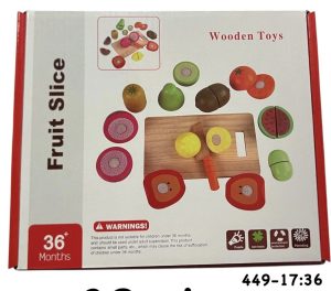 Drewniane Owoce do Krojenia na Magnes Deska 6486793