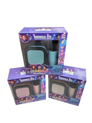 Mini Głośnik Przenośny i Mikrofon K-POP Demon Hunters zestaw karaoke beżowy 5693762