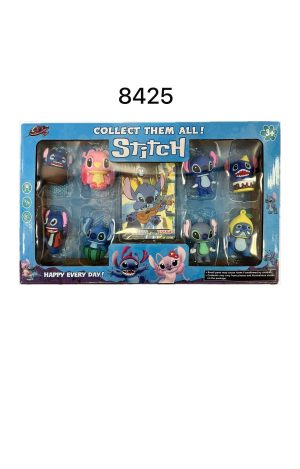 Figurki Stich gumowe 8 szt + 8 kart 6504985