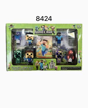 Figurki Minecraft gumowe 8szt + 8 kart 6504986
