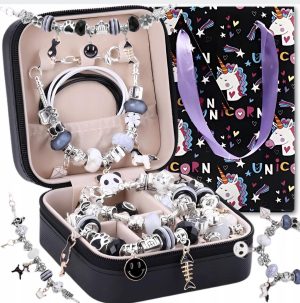 ZESTAW DO ROBIENIA BRANSOLETEK NASZYJNIKÓW PREZENT + KUFEREK CZARNY 1705409