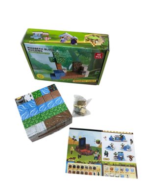 D KLOCKI MAGNETYCZNE MINECRAFT KLOCKI SZEŚCIANY 50 KLOCKÓW + 1 FIGURKI MOCNE 3413974
