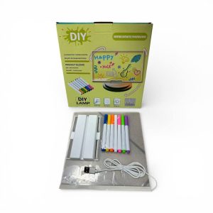 Duża Świecąca TABLICA AKRYLOWA do Rysowania LED z podświetlanym stojakiem 20X20CM 4375576