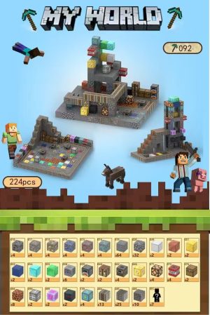 KLOCKI MAGNETYCZNE BLOKI MINECRAFT 224 SZT. 3847634