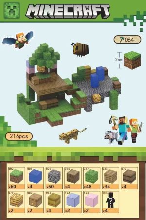 KLOCKI MAGNETYCZNE BLOKI MINECRAFT 216 SZT. 3847636