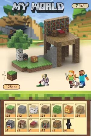 KLOCKI MAGNETYCZNE BLOKI MINECRAFT 128 SZT. 3847637