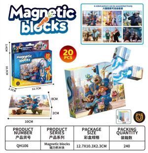 KLOCKI MAGNETYCZNE BLOKI Blocuri magnetice puzzle de constructie VICTINY  20PCS 4192318