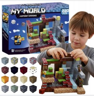 Klocki magnetyczne minecraft 220 elementów 8422505