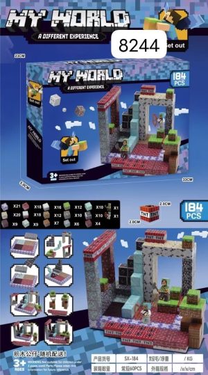 Klocki magnetyczne minecraft 184 elementów 8422507