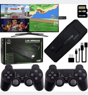 BEZPRZEWODOWY KONTROLER KONSOLI DO GIER TV HD KONSOLA RETRO 64G 6752181