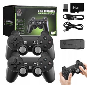 BEZPRZEWODOWY KONTROLER KONSOLI DO GIER TV HD KONSOLA RETRO 64G 6752182