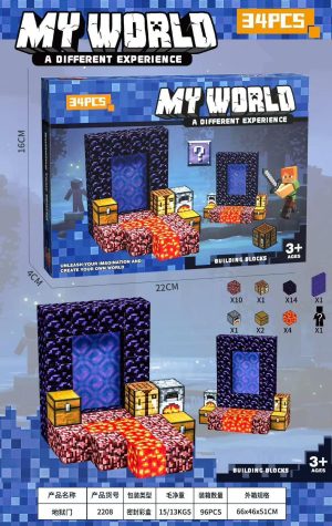 KLOCKI MAGNETYCZNE MINECRAFT DLA DZIECI 34EL SZT KOSTKI DO UKŁADANIA PREZENT 8152700