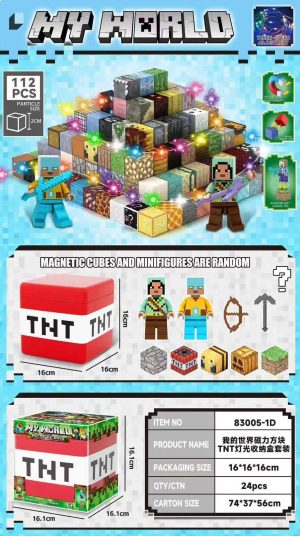112EL LED MAGNETYCZNE KLOCKI KONSTRUKCYJNE ZESTAW W OZDOBNYM PUDEŁKU TNT 4703359