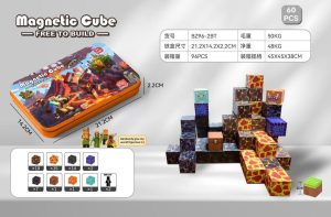 60EL MAGNETYCZNE KLOCKI  PUDEŁKO METALOWE 3361241