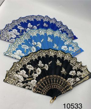 WACHLARZ SATYNOWY Z TWORZYWA ELEGANCKI NA LATO 5233766