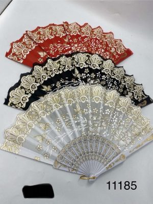 WACHLARZ SATYNOWY Z TWORZYWA ELEGANCKI NA LATO 5233772