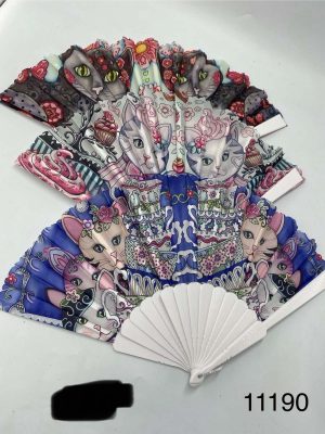 WACHLARZ SATYNOWY Z TWORZYWA ELEGANCKI NA LATO 5233773