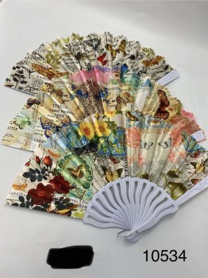 WACHLARZ SATYNOWY Z TWORZYWA ELEGANCKI NA LATO 5233775