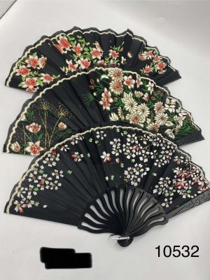 WACHLARZ SATYNOWY Z TWORZYWA ELEGANCKI NA LATO 5233776