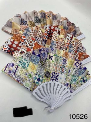 WACHLARZ SATYNOWY Z TWORZYWA ELEGANCKI NA LATO 5233779