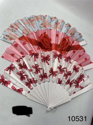 WACHLARZ SATYNOWY Z TWORZYWA ELEGANCKI NA LATO 5233780