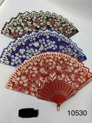 WACHLARZ SATYNOWY Z TWORZYWA ELEGANCKI NA LATO 5233784