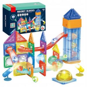 ŚWIECĄCY TOR MAGNETYCZNY LED Z WINDĄ KLOCKI KONSTRUKCYJNE DLA DZIECI 69 EL 6045814