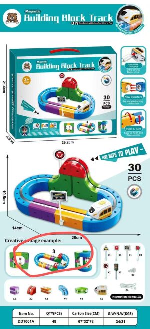 TOR KLOCKI MAGNETYCZNE Kolejka Elektryczna 30PCS 1303536