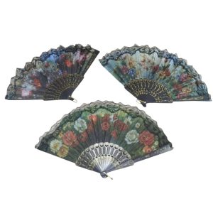 WACHLARZ SATYNOWY Z TWORZYWA ELEGANCKI NA LATO 5060007