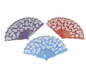 WACHLARZ SATYNOWY Z TWORZYWA ELEGANCKI NA LATO 5060008