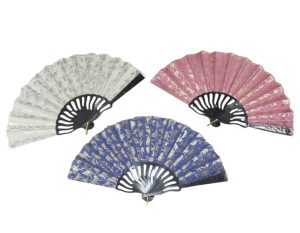 WACHLARZ SATYNOWY Z TWORZYWA ELEGANCKI NA LATO 5060009