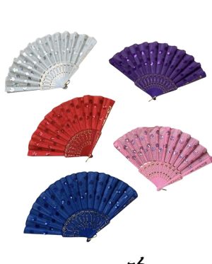 WACHLARZ SATYNOWY Z TWORZYWA ELEGANCKI NA LATO 5060011