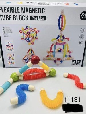 Elastyczne Magnetyczne Rurki do budowania Tube Block 66 elem 6635546