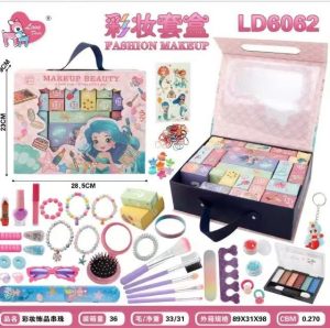 BEAUTY SET MAKEUPLAY GIRLS TOY AND WITH PRETEND VANITY MIRROR PINK PURPLE AGES