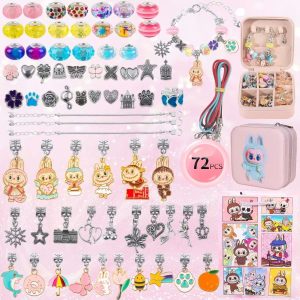ZESTAW DZIECI DO ROBIENIA BRANSOLETEK LABUBU BIŻUTERII (72 EL)
