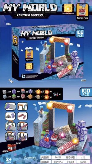 Klocki magnetyczne 100 elementów ledowe. 5771325