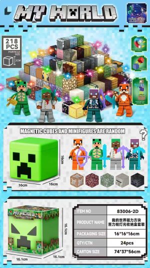 218 EL led MAGNETYCZNE KLOCKI KONSTRUKCYJNE ZESTAW W OZDOBNYM PUDEŁKU TNT 6100975