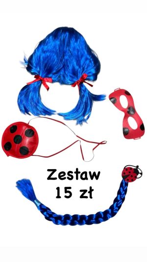 ZESTAW STRÓJ PRZEBRANIE PERUKA RĘKAWICZKI MASKA OCZY MIRACULUM MIRAKULUM3w1 3851020