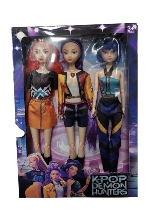 MUZYKI Zestaw lalek Kpop Demon Hunters Rumi Mira Zoey K-popowe Łowczynie Demonów 3851026