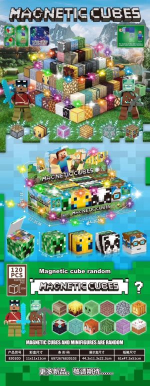 KLOCKI MAGNETYCZNE BLOKI 100EL MINECRAFT 3216439