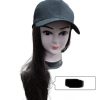 Czapka z daszkiem z włosami peruka długie sztuczne jasny blond 2457556