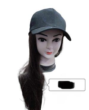Czapka z daszkiem z włosami peruka długie sztuczne jasny blond 2457556