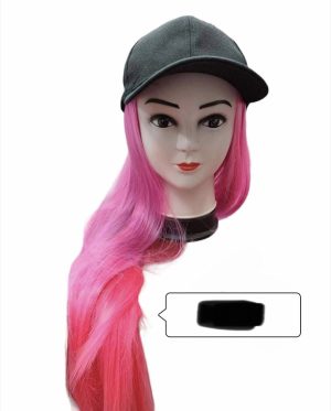 Czapka z daszkiem z włosami peruka długie sztuczne jasny blond 2457557