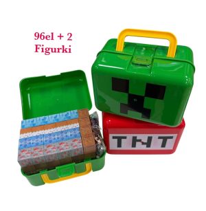 Klocki magnetyczne Minecraft BLOKI DUŻY ZESTAW 96 Ele.Figurki Walizka 4707452