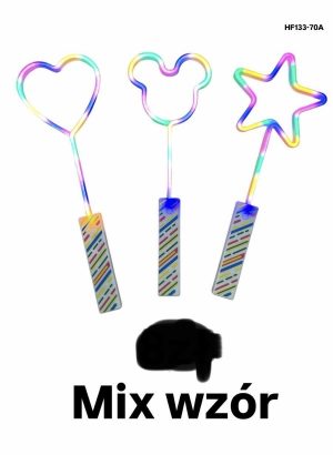 Świecąca Różdżka LED Mix Wzorów Serce Myszka Gwiazda 5702163