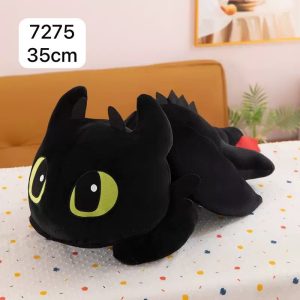 Maskotka smok leżący czarne 35 cm 6847844