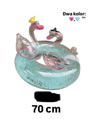 70 CM Dmuchane Koło do Pływania Witch Hunters Różowe z Głową Postaci 1467006
