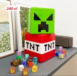 240 PCS + 4 fiegurki Klocki magnetyczne minecraft ledoweTNT Duże Pudełko 3111548