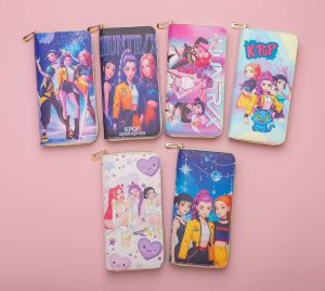 Portfel damski z nadrukiem KPOP kolorowy z zamkiem 7471323