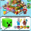 200 el + 5 fiegurki Klocki magnetyczne minecraft ledoweTNT Duże Pudełko 9376859